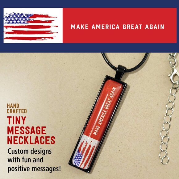 Hand Crafted Other - MAKE AMERICA GREAT AGAIN Vertical Pendant Necklace